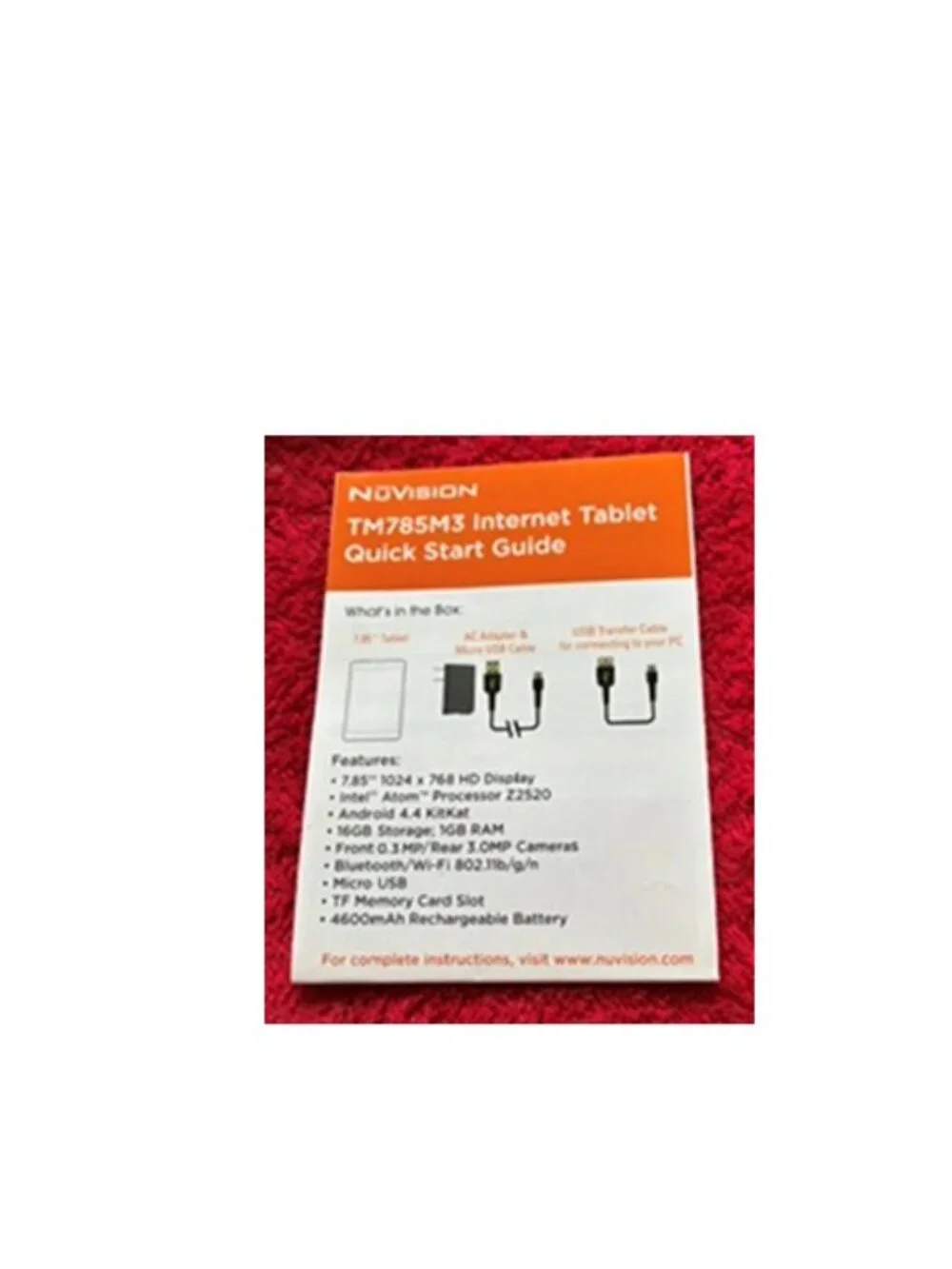 Nuvision TM785M3 Gold & White HD Tablet w/Case